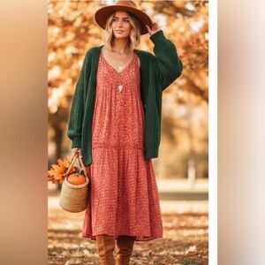 Nwt Joie Bondi Tiered Maxi Dress Red Pink Tea Rose Sleeveless V-Neck...